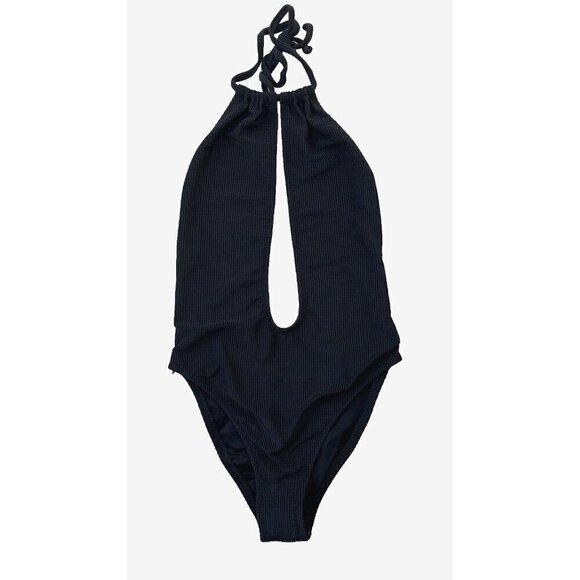 Nasty Gal Black Bohemian Rhapsody Ribbed Swimsuit Size XS NWOT - Picture 8 of 16